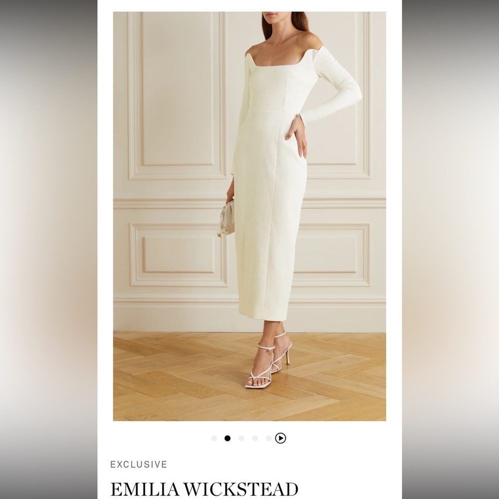 Emilia Wickstead Birch off-the-shoulder cloqué midi dress UK 8 (fits like US 4)